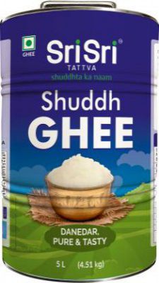 Sri Sri Tattva Shuddh Ghee - Danedar, Pure & Tasty, Ghee 4.51 kg Tin