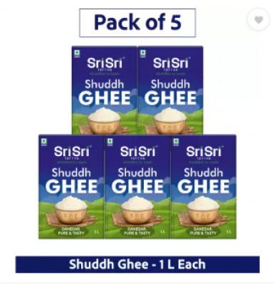 Sri Sri Tattva Shuddh Ghee - Each 1 L Tetrapack  (Pack of 5)