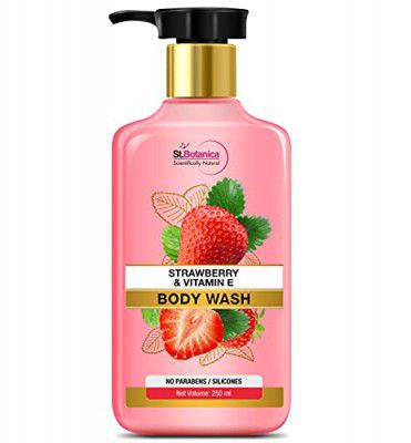 St.Botanica Strawberry & Vitamin E Body Wash - No SLS/Sulphate, Parabens, 250 ml