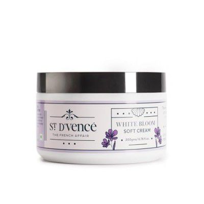 St. D'vence White Bloom Soft Cream- 24hr of Intense Moisturization | Non Greasy | Lightweight | Paraben & Mineral Oil Free, 200 gm