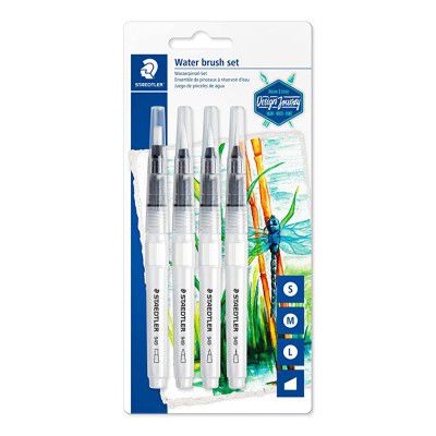 Staedtler Water Brush Set of 4 Different Brushes in Blister Packing