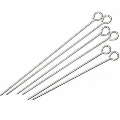 Stainless Steel Set of 6-10 inch Barbeque Rods (Skewers)