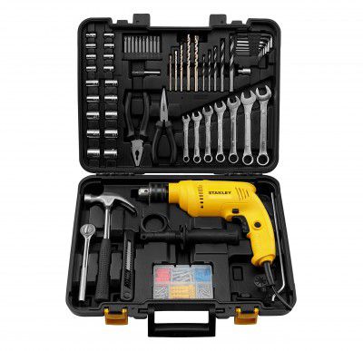 STANLEY SDH600KM-IN 600W 13mm Drill Machine with Mechanical Toolkit for Home (120-Pieces)