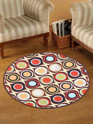 Status Interieur Nylon Floor Round Carpet Mats for Living Room, Dining Room, Bathroom, Hall with Anti Skid Backing