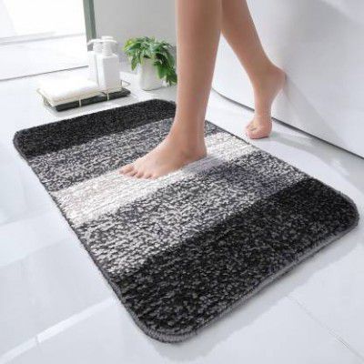 STATUS Microfiber Bathroom Mat (Black, Medium)