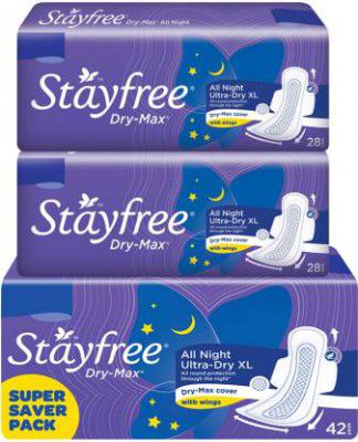 STAYFREE Dry Max All Night combo Sanitary Pad (Pack of 98)