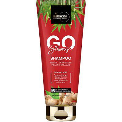 StBotanica GO Strong Hair Shampoo - With Bamboo, Ginger, Methi Extract, No SLS/Sulphate, Paraben, Silicones, Colors, 200ml