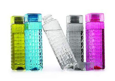 Steelo Garnet Pet Plastic Water Bottle, 1 L, Set of 4, Multicolour