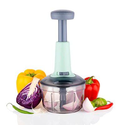 Stewit Food Chopper 650 ml, Steel Large Manual Hand-Press Vegetable Chopper Mixer Cutter to Cut Onion, Salad, Tomato, Potato (Pack of 1) 650 ml