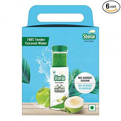 Storia 100% Tender Coconut Water- Pack of (6 X 200 ml) PET Bottle