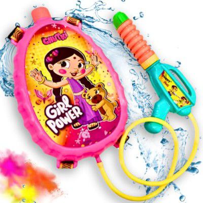 Storio Holi Water Toy Gun with Pressure Mechanism for Long Throw, Back Holding Tank, Back Holding Tank - Chutki & Friends