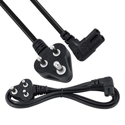 Storite 1.5 Meter 2 Pin 90 Degree Power Cord Cable for Laptop Adapter/Camera/Printer/Charger Black