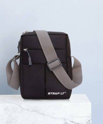 Straplt Black Men & Women Sling Bag - Medium