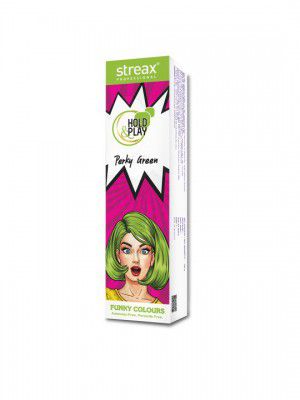 Streax ProfessionalHold & Play Funky Colours Hair Colour 100 gm - Perky Green