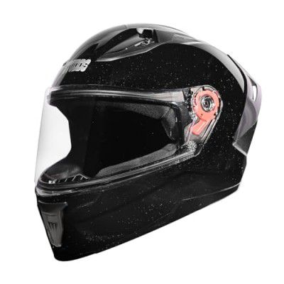 Studds Raider Super ISI Certified Full Face Helmet Men and Women Spoiler and Clear Visor (Black - M)