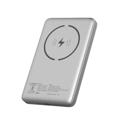 Stuffcool Alum 10000mAh Made in India Aluminium Metallic Magnetic Wireless Powerbank for iPhone 12/13/14/15 Series (Silver)