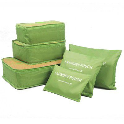 Styleys Set of 6 Packing Cubes Travel Organizer -Green, S1037