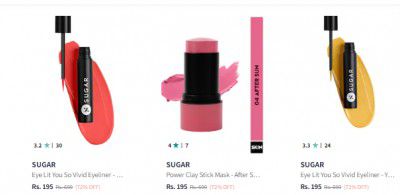 SUGAR Beauty Care Products up to 72% Off