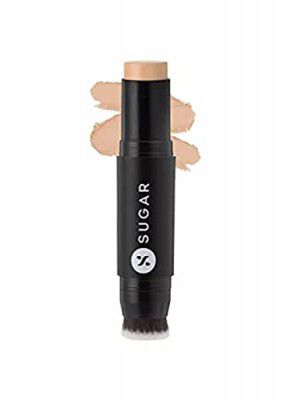 SUGAR Cosmetics Ace Of Face Foundation Stick with In-Built Brush | Lasts 24hrs | Waterproof & Full Coverage | Panstick | 12gm - 35 Frappe (Medium, Neutral Undertone)