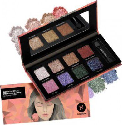 SUGAR Cosmetics Blend The Rules Eyeshadow Palette, 8 Blendable, Super-Pigmented Shades 10.4 g  (08 Reflection (Galactic Glitter))