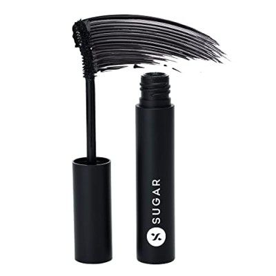 SUGAR Cosmetics Uptown Curl Mini Lengthening Mascara | Lasts Upto 8 hrs | Lightweight and Smudgeproof With Lash Growth Formula - 01 Black Beauty - 3ml