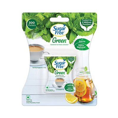 Sugar Free Green Stevia, 300 Pellets |100% Plant-based Natural Sweetener | 100% Natural Meethi Tulsi (Stevia) leaves| Sweet like Sugar but with zero calories