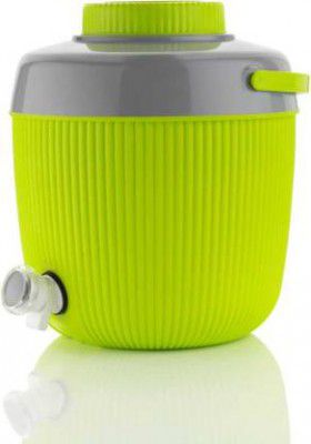 SUMOWARE INDUSTRIES Pistic Insulated Water Jug | Inner Stainless Steel Jug 6000 ml Bottle With Drinking Glass  (Pack of 1, Green, Plastic)