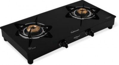 Sunflame CRYSTAL BK Glass Manual Gas Stove 