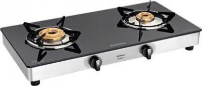 Sunflame CRYSTAL NOVA 2B SS Glass Manual Gas Stove  