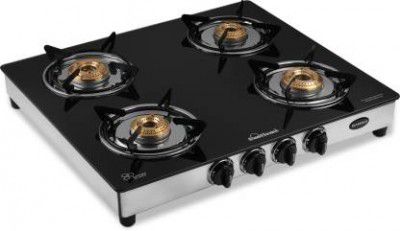 Sunflame Diamond SS Glass, Stainless Steel Manual Gas Stove 