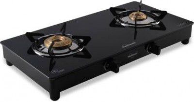 Sunflame LPG STOVE NOVA 2B BK Stainless Steel Manual Gas Stove 