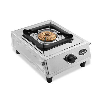 Sunflame Single Burner Dlx Stainless Steel Gas Stove (Manual Ignition, Silver)