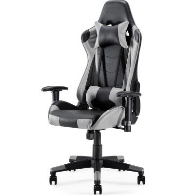 SUNON Gaming Chair, Computer Chair with Footrest and Lumbar Support, Height Adjustable Gaming Chair with 360°-Swivel Seat and Headrest for Office or Gaming