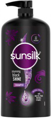 SUNSILK Stunning Black Shine Shampoo,With Amla+Oil & Pearl Protein (1 L)