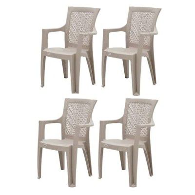 Supreme Net Set of 4 Plastic Chairs, M Beige