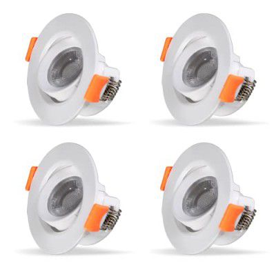 Surya 4W Aura Prime Led Downlighter, Recessed Led Downlight for Ceiling, Medium, White (Pack of 4)