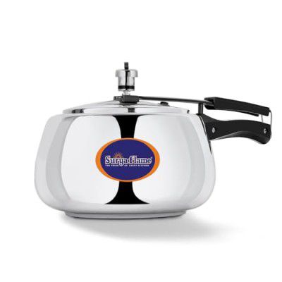 Surya Flame Aluminium 3 Litre Pressue cooker Queen with inner lid, Gas and Induction Compatible ISI certified (Silver)