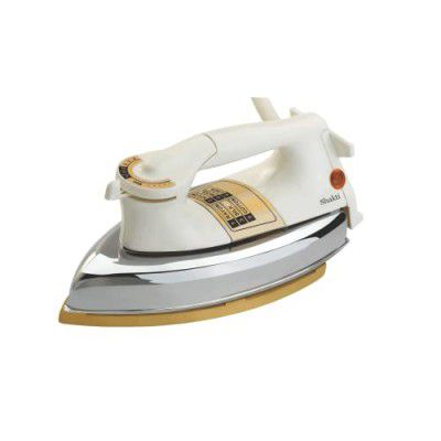 Surya Shakti Heavy Weight Dry Iron Large Soleplate | 1000 W | 180 Degree Swivel Cord 2 Year Warranty | (White 1- Piece)