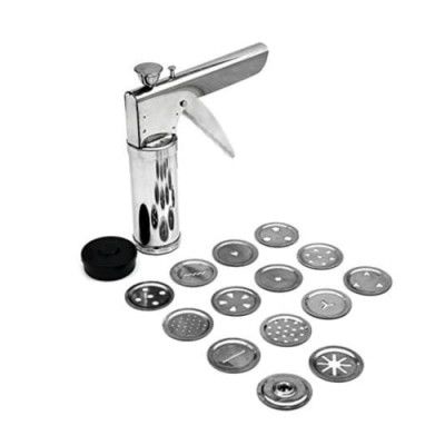 Suzec Stainless Steel Bhujiya Maker Press with Different Types of Jalies, 15 Piece