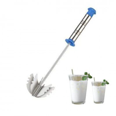 Suzec Stainless Steel Spring Mixi Egg, Lassi, Butter Milk Maker, Mixer Hand Blender (Steel Mixi)