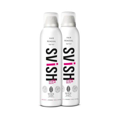 Svish On The Go Hair Removal Spray for Women (Pack of 2X200ml) | Made Safe Certified |Painless Body Hair Removal Cream Spray For Hands, Legs,Under Arms & Intimate Areas | Post Hair Removal Cream