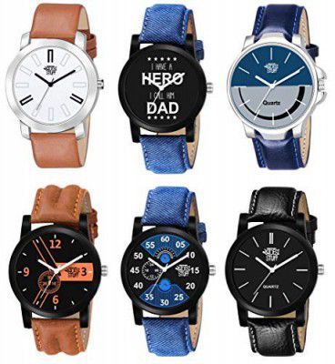 SWADESI STUFF Analogue Multi Dial Leather Strap Watch for Men and Boys