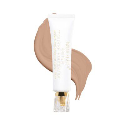 Swiss Beauty Primer Mousse Foundation Weightless Smooth and Velvet Touch, Matte to Radiant Finish, Face MakeUp, Natural-Nude, 40ml