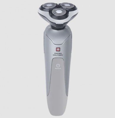 SWISS MILITARY SHV-61 Cordless Shaver for Face for Men (120min Runtime, IPX6 Waterproof, Grey)