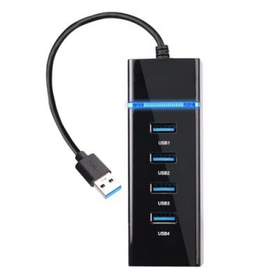 Swiztek 4 Port USB 3.0 Hub Hi-Speed Data Transfer, LED Indication, 15cm Cable, Backward Compatible, Multi-Device Connection, Plug Play Usage