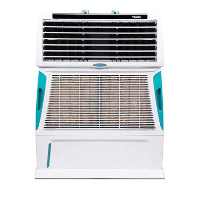 Symphony Touch 55 Personal Air Cooler for Home with 4-Side Aspen Pads, Powerful Double Blowers and Closable Louvers