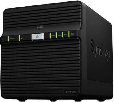 Synology DS420j 0 TB External Hard Disk Drive (HDD)  (Black, Mobile Backup Enabled, External Power Required)