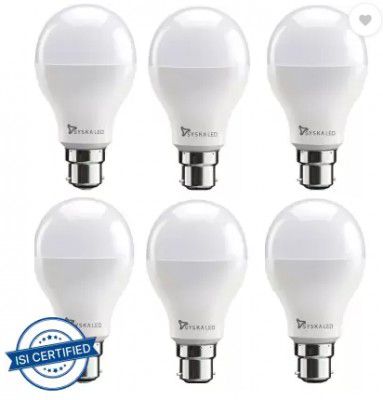 Syska 12 W Standard B22 LED Bulb  (White, Pack of 6)