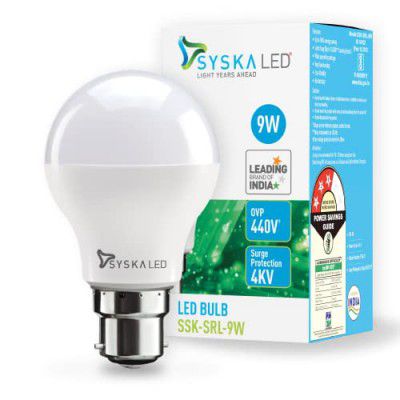 SYSKA 9W B22D Led Cool Day Light Bulb, 1 Piece (Ssk-Srl-9W)