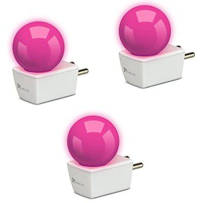 Syska Avastar NLP 0.5W B22 Base Plug & Play LED Bulb for Night Lamp,Hall,Blacony,Decoration (Pack of 3) (Pink Color)